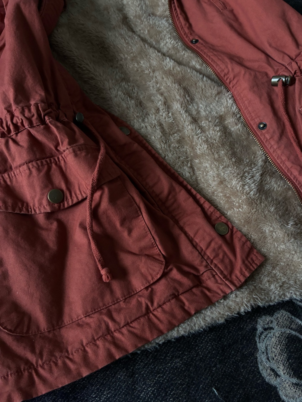 Love Tree Rust Red Lined Jacket - Picture 3 of 9